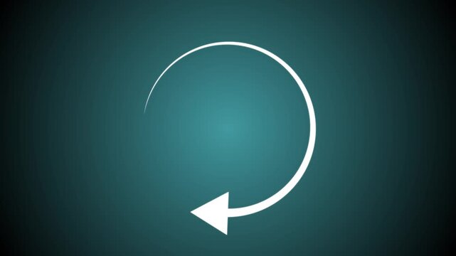 Animation of a loading spinning load wheel .White circle on a syn color  isolated background.