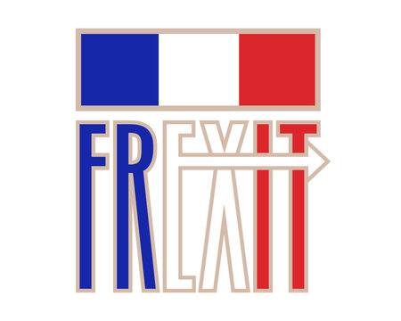 Frexit Emblem Vector Illustration. France Exit EU Political Symbol.