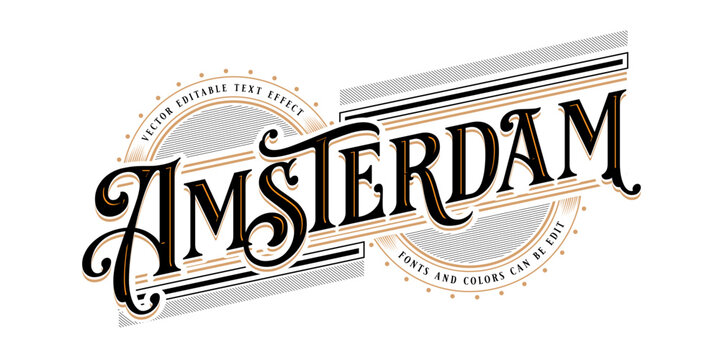 Vintage text effect, Victorian editable text style