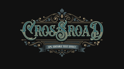 Vintage text effect, Victorian editable text style © Pandawa_Std