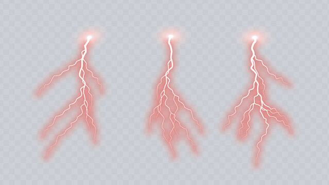 Illustration of stylized lightning bolts striking upward with branching patterns. Vector illustration.