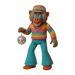 PNG Colorful baboon disco vibes