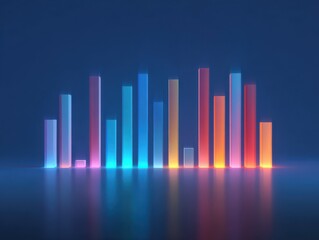 Fototapeta premium equalizer bars glow isolated on a blue background