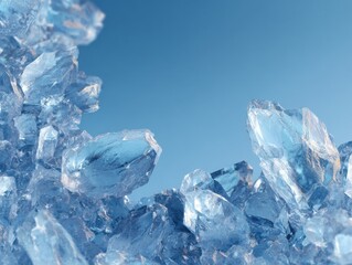 Obraz premium frozen crystal texture isolated on a blue background