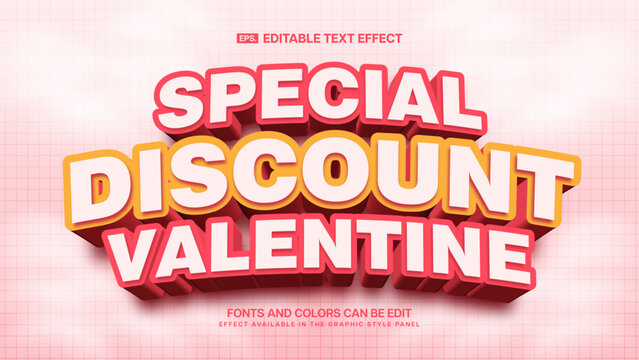 Special discount text effect, 3d sale editable text style