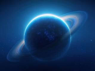 Fototapeta premium planet rim light isolated on a blue background