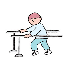 手描きのリハビリをする人_歩行訓練