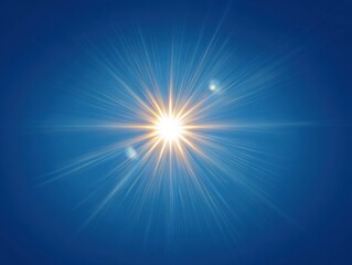 Obraz premium radiant sun flare isolated on a blue background