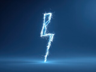 Obraz premium lightning bolt glow isolated on a blue background