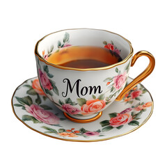 Fototapeta premium Floral teacup with 