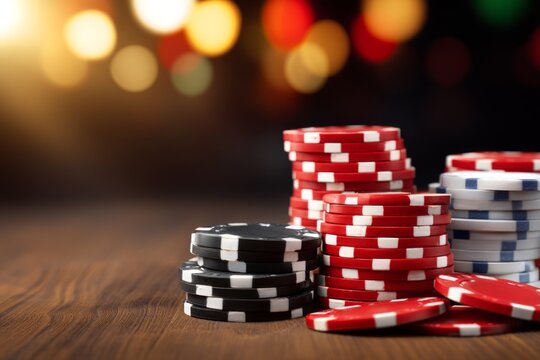 High-End Casino Setting with Dark Colors and Refined Textures in 9D