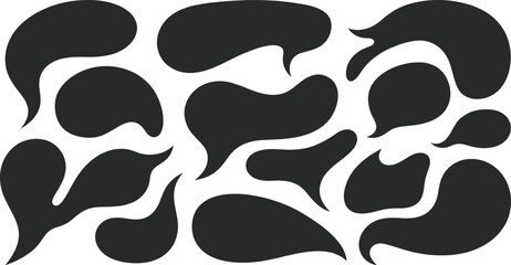 Chat bubble abstract liquid fluid shapes vector illustration