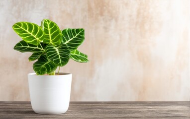 Lush Green Plant Against Soft Background in Interior Setting