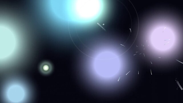 Vibrant orbs floating in a dark environment from a close-up viewpoint