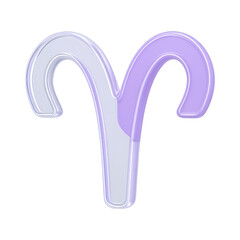 Fototapeta premium PNG Glossy Aries zodiac symbol illustration.