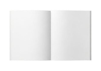 Fototapeta premium An open book with blank white pages ready for writing or drawing. isolated on transparent background