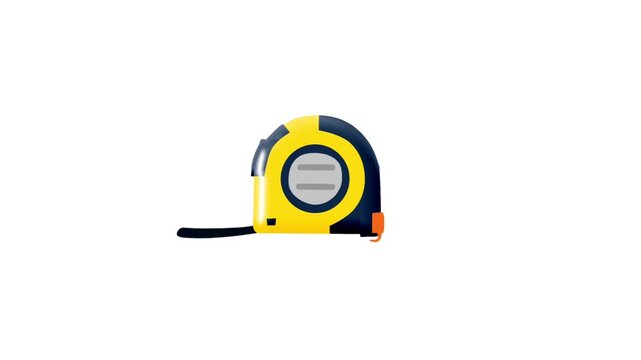 2D Animated Measuring Tape for Construction Measurement Work