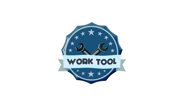 2D Animated Work Tool Badge for Construction Branding