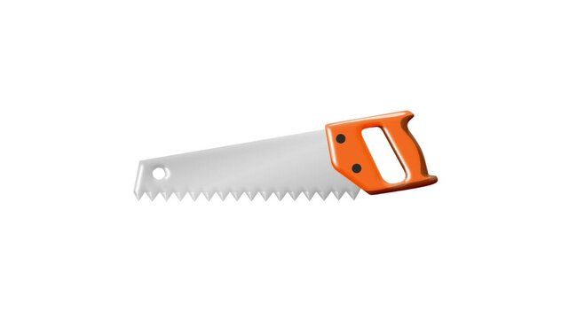 2D Animated Hand Saw for Carpentry Construction Work