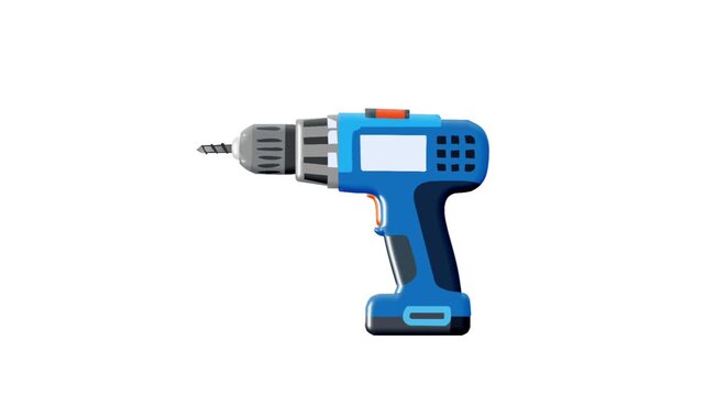 2D Animated Electric Drill for Construction Project