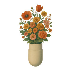 Fototapeta premium PNG Vibrant floral bouquet illustration