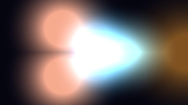 Abstract light formation with glowing orb and arrow shape, viewed from a close-up perspective in a dark, mysterious environment.