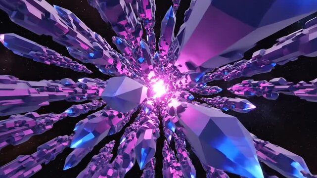 Vibrant Crystal Formation with Purple and Blue Hues.
