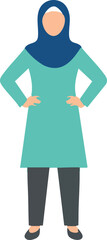 Vector illustration of a hijab-wearing confident woman 