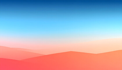 Fototapeta premium A minimalist, abstract landscape features soft, flowing gradients of colors that blend 