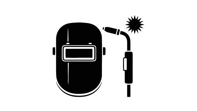 Vector illustration&nbsp;of welding mask and torch icon vector graphic on a transparent background
