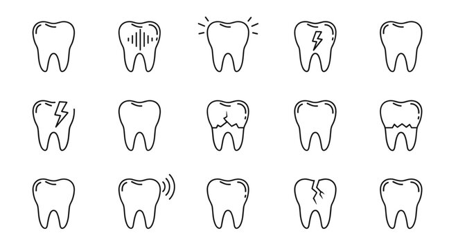 Set Of Tooth Problems Icons