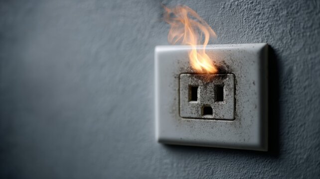 Electrical outlet catching fire in residential home