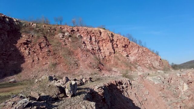 A quarry in the Fruska Gora National Park in Serbia. Abandoned Rock Quarry "Debeli cer" in Fruska Gora from Serbia