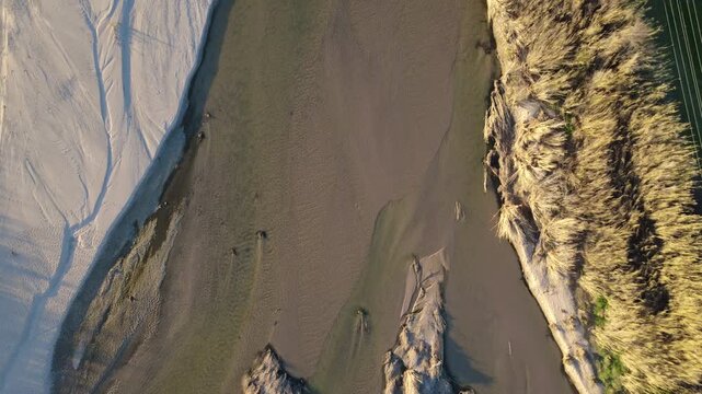 Tordera River Flowing Between Palafolls and Blanes in Catalonia