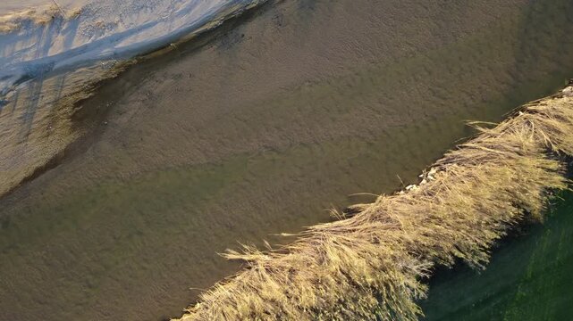 Tordera River Flowing Between Palafolls and Blanes in Catalonia