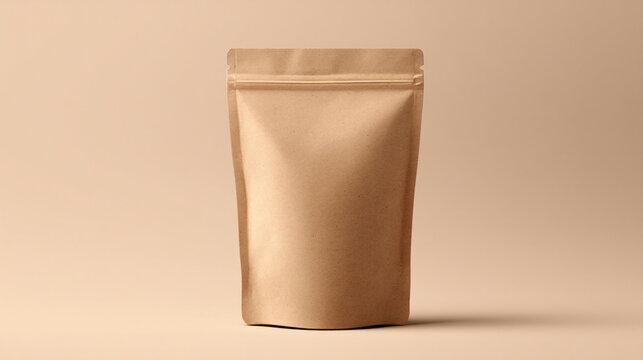 Kraft Stand Up Pouch with Zip Lock Seal