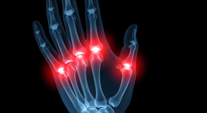 Hand joint pain human body scan