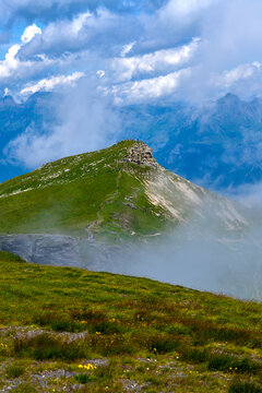 Blick vom Pizolmassiv auf die Churfirsten im Kanton St. Gallen 