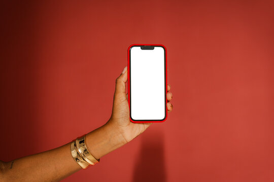 Mockup phone held in hand
