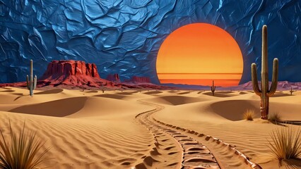 Naklejka premium Sunset view in the desert