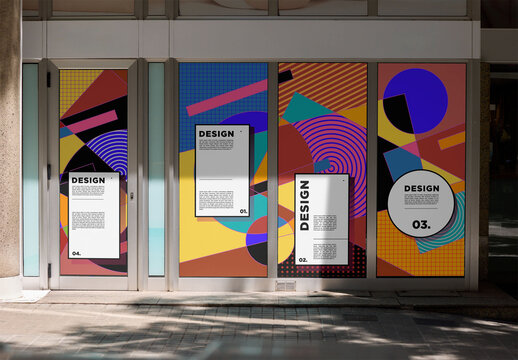 Entrance window door vinyls mockup