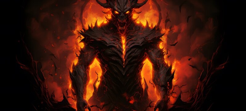ifrit undead vector illustration t-shirt design,generative AI