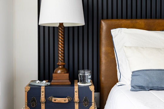 Residential Home bedroom pillow nightstand
