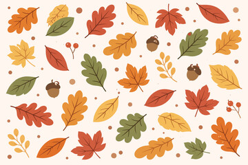 Hojas de otoño sobre fondo claro © Daniel