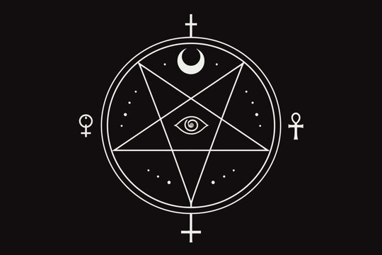 S&iacute;mbolo oculto con pentagrama invertido