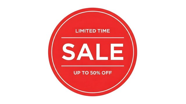 Limited Time Sale Promotion: Captivating a bold sale promotion design with a red circular badge, which grabs attention.