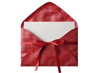 Elegant Red Envelope with White Card and Ribbon Bow