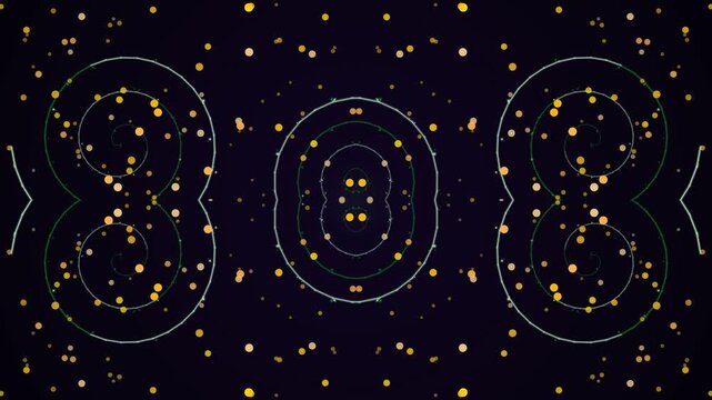 Animated Number 808 with Stars Background.