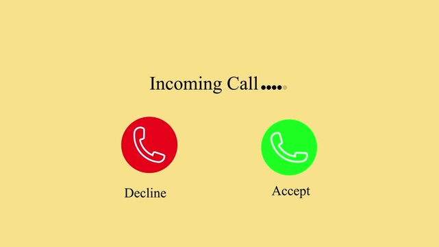 Incoming Call Options Accept or Decline Phone Conversation on Screen phone call.