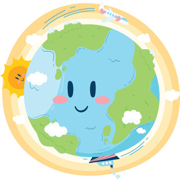 Happy Earth Global Travel Illustration